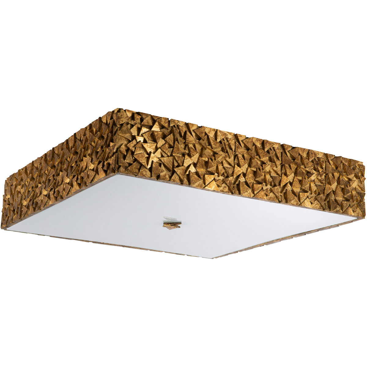Mosaic 4 Light Gold Bath/Flush Mounts Ceiling Light in Gold Leaf with Antique